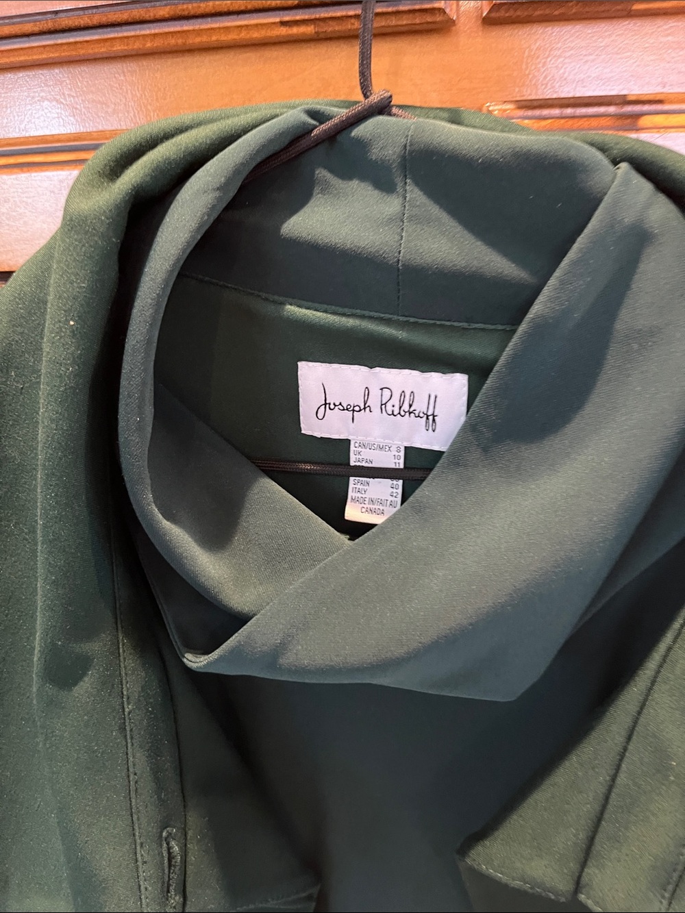 Joseph Ribkoff Dark Green Draped Top